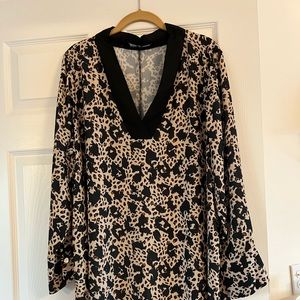 Eloquii cheetah print long sleeve tunic size 18